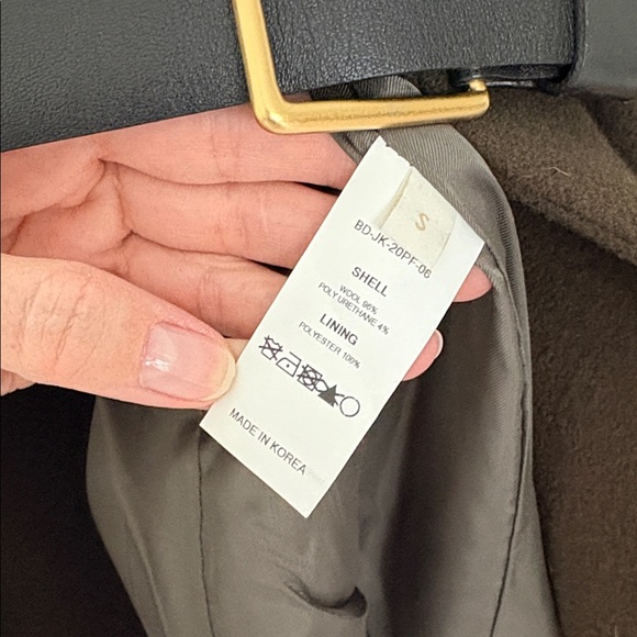 DRAE Khaki Wool Belted Blazer - Picture 5 of 7